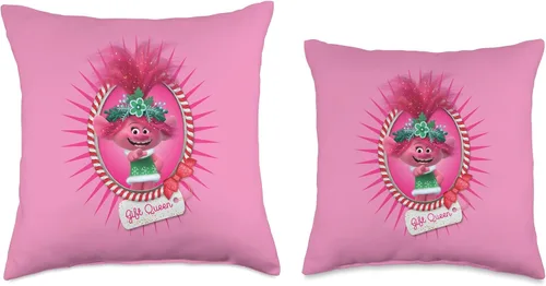 Vista 3 de DreamWorks Trolls Trolls-Holiday in Harmony: Gift Queen - Almohada de retrato, 16.0 x 16.0 in, multicolor