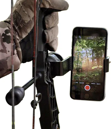 Vista 2 de iPhone, Samsung, GoPro Smartphone Bow Holder - Soporte de teléfono para cámara para momentos de caza con arco