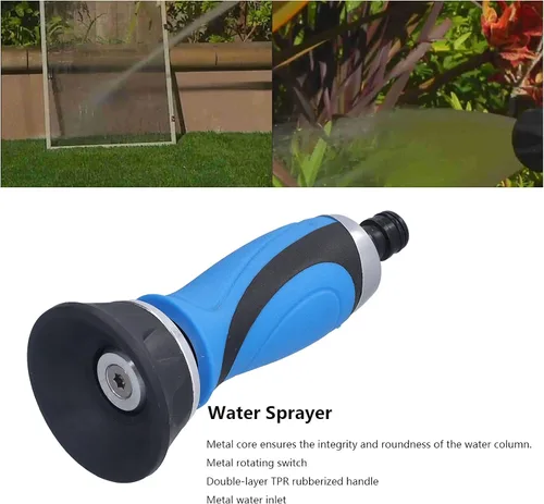 Vista 4 de Zopsc Pulverizador de agua de alta presión Cabezal de agua multifunción Boquilla de rociador de manguera de agarre fuerte para herramienta de lavado