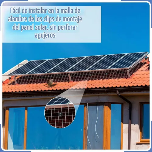 Vista 3 de Clips de protección de panel solar, kit de rollo de animales, clips de sujeción de acero inoxidable para panel solar, alambre de pájaro, valla