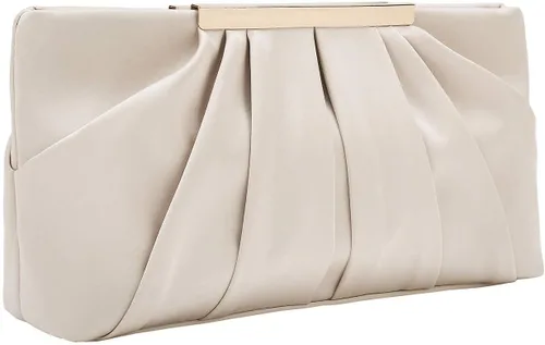 Vista 16 de Bolso de mano elegante de noche CHARMING TAILOR con plisados de satén, bolso formal sencillo y elegante para mujer Negro