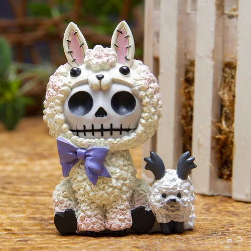 Vista 3 de Furrybones Summit Collection Alpaca Paco - Figura decorativa de esqueleto de alpaca y llama, camélido C