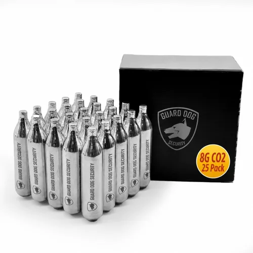 Vista 13 de Guard Dog Security 8 Gram / 12 Gram Co2 Cartridges, Non-Threaded for BB Gun, BB Pistol, Airsoft Pistol, and Paintball Markers, Snug fit, Solid Seal