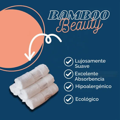 Vista 2 de Juego de 6 paños de lavado de lujo para tu cara de viscosa de bambú y algodón turco, paños blancos