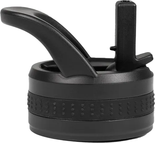 Vista 3 de LaserGram Water Bottle Flip Top Lid with Straw, BPA Free, Easy Flip Notch, Easy Grip Handle, Black (12oz, Classic Flip Top Lid)