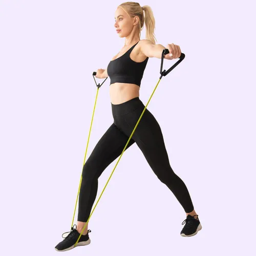 Vista 3 de 1 Pcs Resistance Bands with Handles, Exercise Fitness Workout Band with Soft Foam‑Padded Handles Suitable, for Resistance Training, Physical