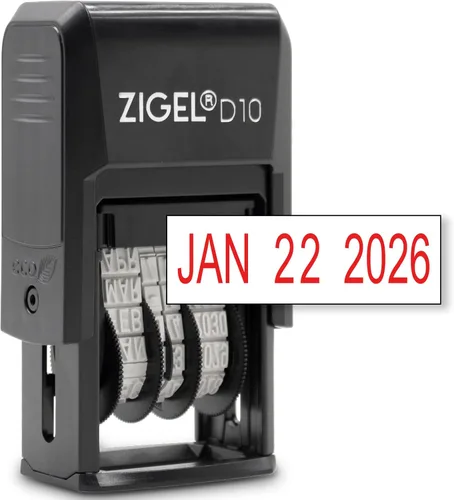 Vista 14 de ZIGEL D10 Office Date Stamp - Sello de fecha autoentintado - Negro