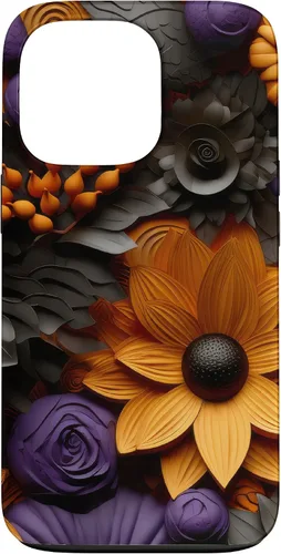 Vista 10 de iPhone 16 Halloween Flores Otoño Calabazas Caso