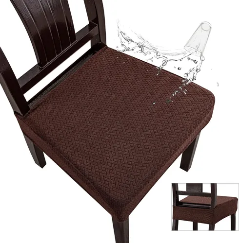 Vista 24 de Genina Fundas de asiento impermeables para sillas de comedor (2 unidades, con abertura trasera, beige)