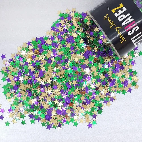 Vista 3 de Confetti Star 1/4" Rojo, Blanco, Azul - Media libra (8 oz) #8516 Q08 Liberty Mix