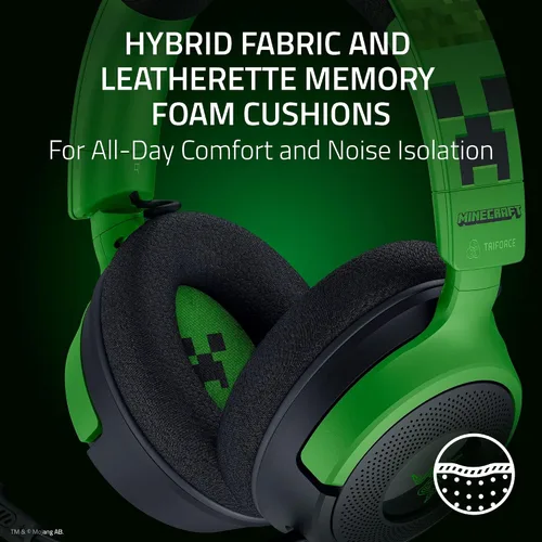 Vista 6 de Razer Kraken V4 X Minecraft Edition Auriculares USB con cable para juegos de PC