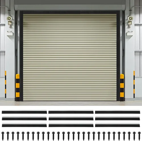 Vista 14 de DoubleFill Kit de sello de cepillo para puerta de garaje de 8 x 8 pies, sello de puerta enrollable de 2 pulgadas con riel de aluminio, cepillo