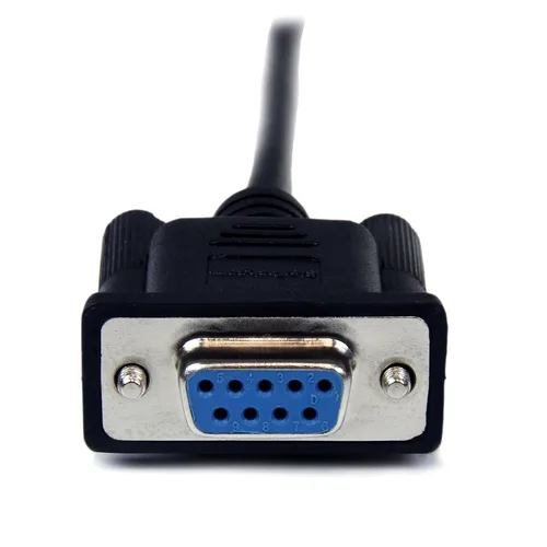 Vista 3 de StarTech Cable serial nulo DB9 negro de 6.6 ft, macho a hembra