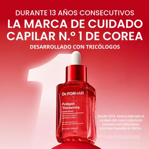Vista 2 de Dr.FORHAIR Folligen - Suero espesante para el cuero cabelludo, 1.7 onzas, suero de densidad de biotina para cabello más grueso y de aspecto más