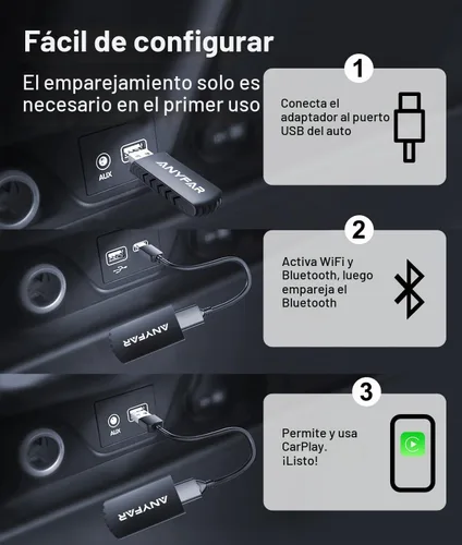 Vista 5 de A4 Pro Wireless CarPlay Android Auto Adaptador con rejillas