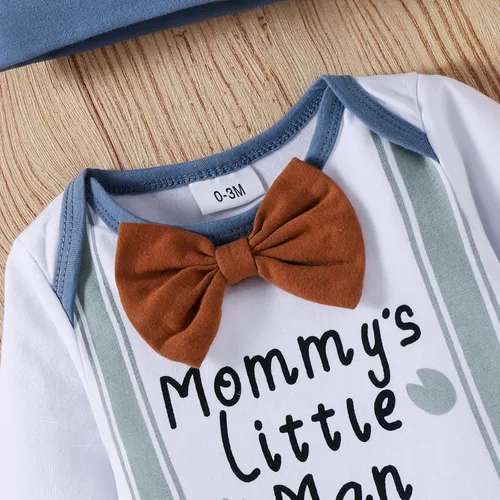 Vista 4 de Dimoybabe Conjunto de ropa para bebé recién nacido 3 piezas mameluco de manga larga pantalones sombrero