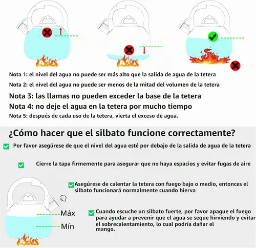 Vista 7 de Tetera para estufa, hervidor de agua de acero inoxidable de grado alimenticio, tetera para el hogar y la cocina, 3.1 cuartos de galón