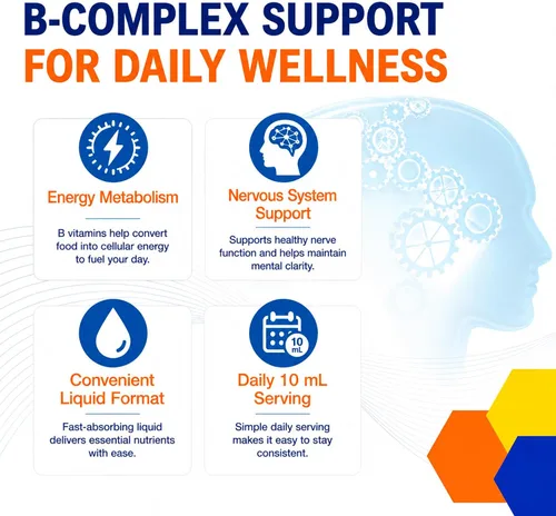 Vista 5 de Neurobion Plus B Complex Suplemento dietético líquido – Vitamina B12, B6, B1 viales orales bebibles para apoyo energético diario, salud del sistema
