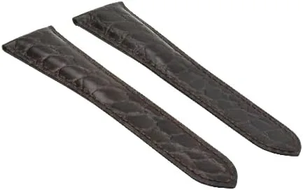 Vista 2 de Ewatchparts 20-21-23-24mm Leather Watch Band Strap Compatible With Cartier Tank Ronde Solo Deployment