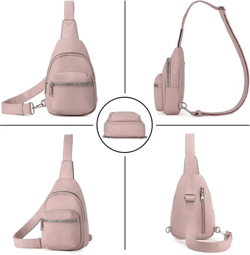 Vista 6 de CLUCI Small Sling Bag for Women, Leather Crossbody Fanny Packs Trendy, Women's Chest Bag