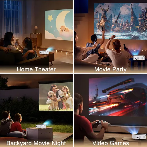 Vista 7 de Mini proyector con Android TV 11.0, proyector inteligente Towond con WiFi y Bluetooth, proyector portátil nativo de 1080p Netflix integrado