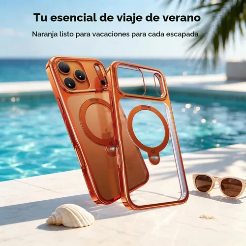 Vista 2 de CASEKOO Funda para iPhone 17 Pro con soporte magnético giratorio de 360º, compatible con MagSafe, protección militar de 17 pies, diseño brillante