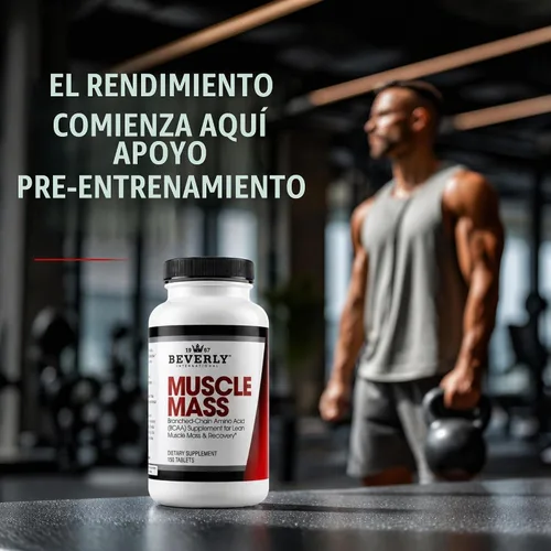 Vista 8 de Beverly International Masa muscular, BCAA de forma libre, 150 tabletas