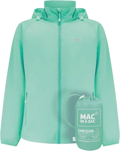 Vista 8 de Mac in a Sac Origin Women’s Packable Rain Jacket Hooded Edición Blue Camo