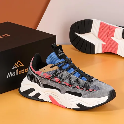 Vista 6 de ZLOLO Zapatos de caminar para hombre, zapatos de deporte gruesos, informales, para papá, a la moda, para entrenamiento, gimnasio, tenis, correr