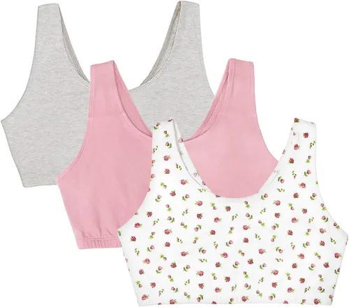 Vista 18 de Fruit of the Loom - Sujetadores deportivos estilo camiseta para mujer (paquete múltiple)