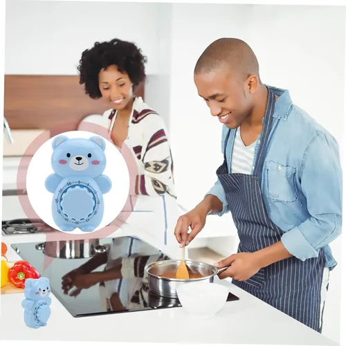 Vista 5 de Uonlytech Temporizador de oso con temporizador digital, despertador, para niños, temporizador de trabajo, herramientas de gestión del tiempo