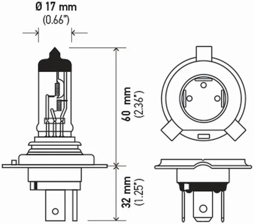 Vista 2 de Hella Bombilla H4 de alta resistencia HD de 24 V, 75/70 W