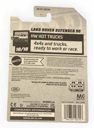 Vista 2 de Hot Wheels Land Rover Defender 90, HW Camiones calientes 10/10 [Gris] 227/250