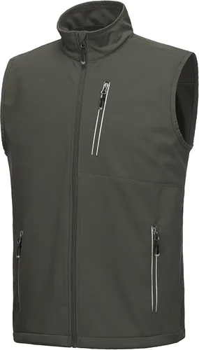 Vista 16 de 33,000ft Chaleco para hombre a prueba de viento y ligero para golf, ropa exterior con bolsillos, chaqueta sin mangas de softshell para correr Verde