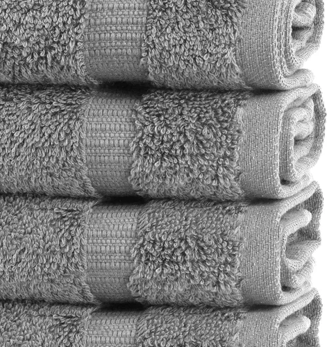 Vista 3 de Chakir Turkish Linens - Toallas turcas de 100% algodón, suaves y absorbentes (12 paños, color gris)