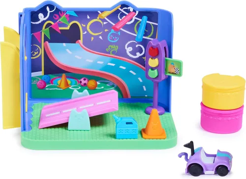 Vista 11 de Gabby's Dollhouse Gabby’s Dollhouse Kitty Narwhal’s Carnival Room, Playset, Juego de sala de carnaval, figura de narval de gatito, piscina de bolas