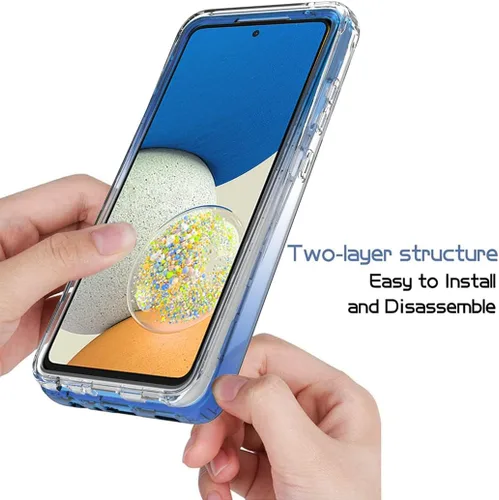 Vista 4 de Funda de teléfono para Galaxy A73 5G, Samsung A73 5G con protector de pantalla de vidrio templado, carcasa protectora de cuerpo completo