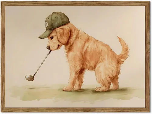 Vista 9 de Juego de 3 arte de pared vintage de golf, pinturas deportivas de mediados de siglo, arte de paisaje de campo de golf verde retro, cuadro de arte