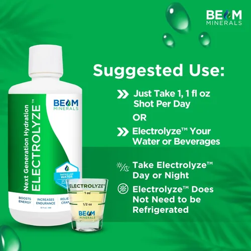 Vista 5 de BEAM Minerals Electrolyze Reabastecimiento de electrolitos líquido Todos los electrolitos, sin toda la sal 32 fl Oz