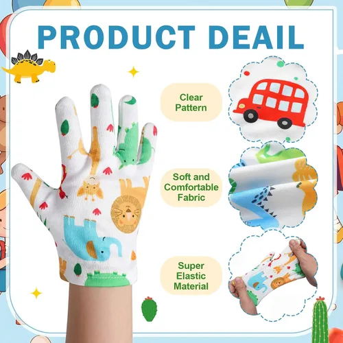 Vista 3 de 20 pares de guantes de eccema para niños, guantes hidratantes para piel irritada sensible, eccema, reutilizables, elásticos, suaves y no duelen
