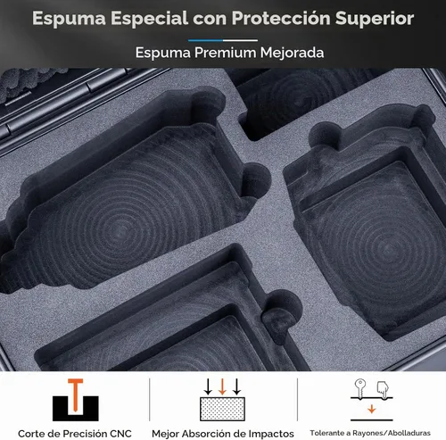 Vista 4 de Lykus Titan MA310 - Funda rígida impermeable para DJI Air 3S/Air 3 y DJI RC 2/RC-N2, cordón de soporte [solo funda] CASE ONLY,Fits Fly More