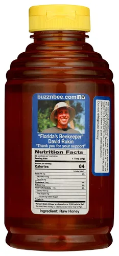 Vista 3 de Buzzn Bee Miel cruda de Florida - Sin pasteurizar y sin filtrar (flor de naranja, 1.5 libras)