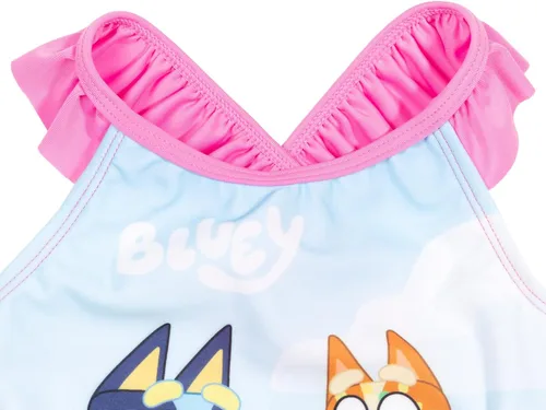 Vista 6 de Bluey Bingo - Traje de baño de una pieza para bebés a niños pequeños, Azul, rosa.