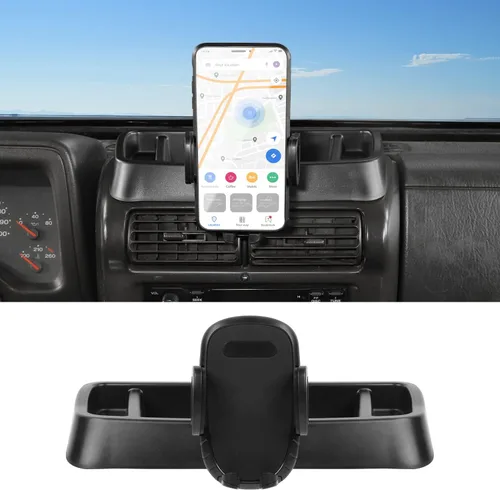 Vista 8 de Hoolcar Soporte de radio multifuncional Walkie Talkie para teléfono celular 1997-2006 Jeep Wrangler TJ accesorios, negro
