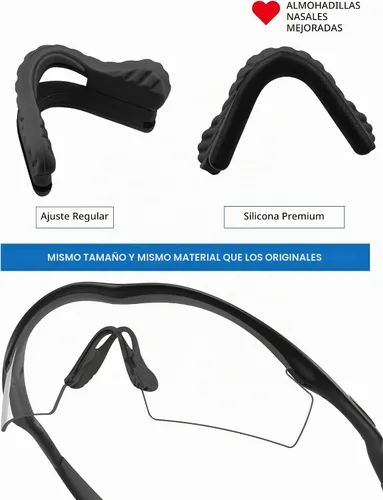 Vista 2 de Almohadillas nasales de repuesto para gafas de sol Oakley M Frame Series - Opciones Negro