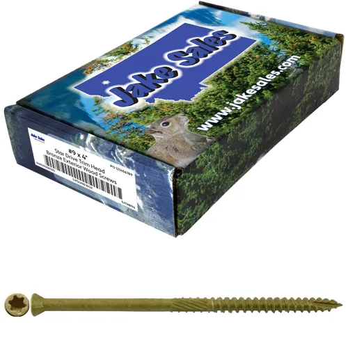 Vista 47 de Jake Sales Tornillo de madera multiusos con revestimiento de bronce de 1-5/8 pulgadas, cabeza torx/Star Drive Trim Head