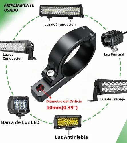 Vista 6 de VAZESWIN 2 PCS Soportes para Barra de Luz UTV, Soportes de Montaje de LED de Aleación de Aluminio Sólido para ATV UTV Camión, Abrazaderas de Barra