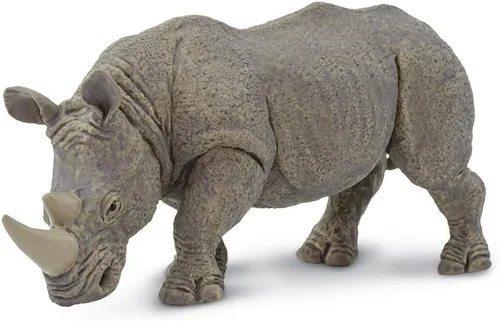 Vista 4 de Safari Ltd. Figura de juguete de rinoceronte blanco, realista, pintada a mano de 5.75 pulgadas, juguete educativo seguro para niños, niñas y niños a