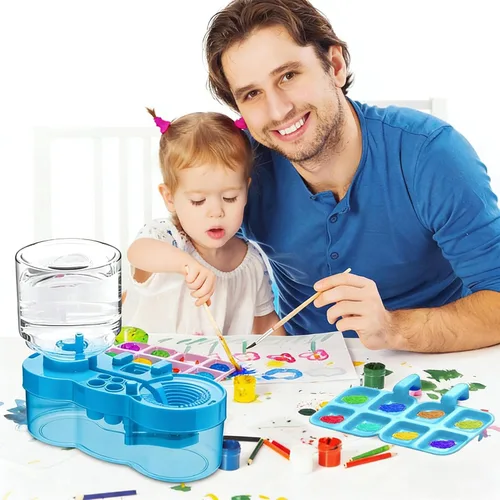 Vista 5 de BoAn Herramienta limpiadora de pinceles de pintura mejorada 2025 – Lavadora de pinceles todo en uno, taza de enjuague, soporte y paleta