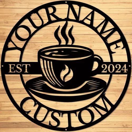 Vista 16 de Letreros metálicos con nombre de barra de café personalizados, letrero de metal de la casa de café soldado, letreros de cobertizo personalizados